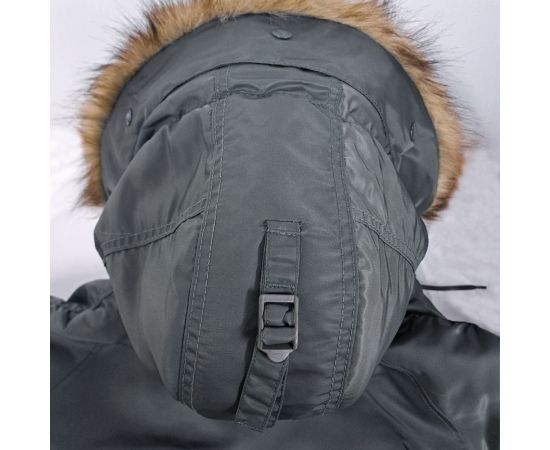 Серая мужская куртка Аляска Slim Fit N-3B Gray удлиненная, Размер: 44-46 (S), фото 30
