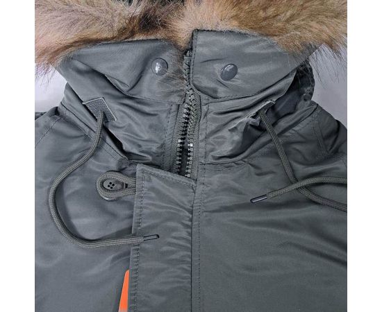 Серая мужская куртка Аляска Slim Fit N-3B Gray удлиненная, Размер: 44-46 (S), фото 31