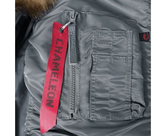 Серая мужская куртка Аляска Slim Fit N-3B Gray удлиненная, Размер: 44-46 (S), фото 23