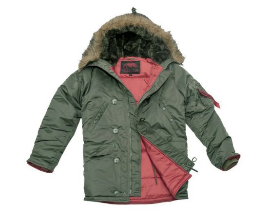 Мужская куртка Аляска Slim Fit N-3B Olive, Размер: 64-66 (XXXL), фото 13