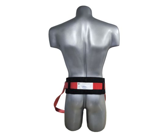 Пояс предохранительный безлямочный ПП1-А (с двумя стропами капроновая лента кольцо * малый карабин), Размер: размер 2 -- (750...1300 мм), фото 4