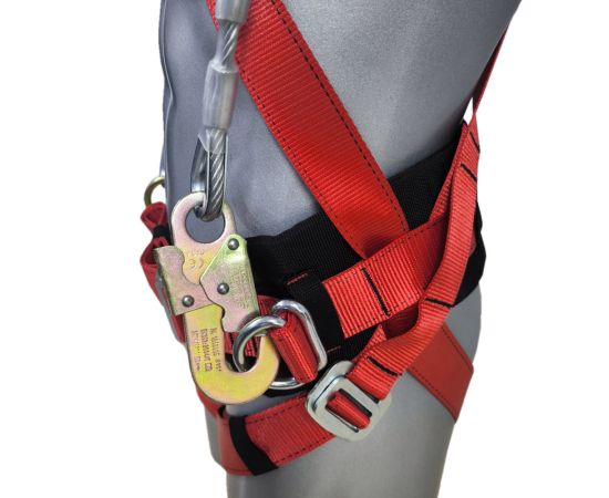 Пояс предохранительный лямочный ПП2-03Б (со стропом металлический канат кольцо-малый карабин), Размер: размер 2 -- (750...1300 мм), фото 12