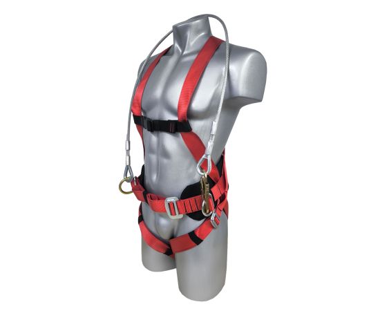 Пояс предохранительный лямочный ПП2-03Б (со стропом металлический канат кольцо-малый карабин), Размер: размер 2 -- (750...1300 мм), фото 3