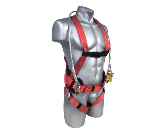 Пояс предохранительный лямочный ПП2-03Б (со стропом металлический канат кольцо-малый карабин), Размер: размер 2 -- (750...1300 мм), фото 4