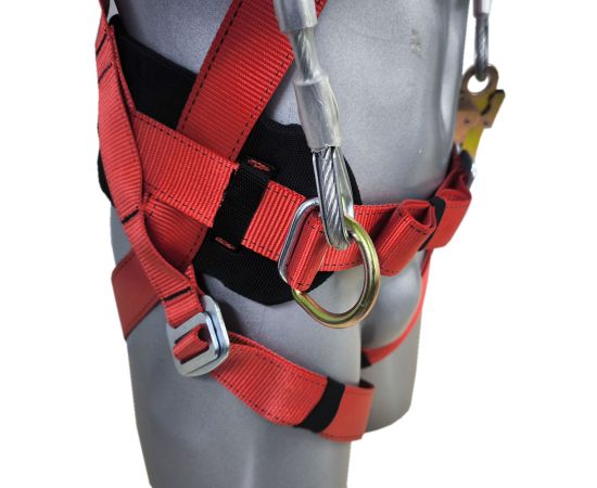 Пояс предохранительный лямочный ПП2-03Б (со стропом металлический канат кольцо-малый карабин), Размер: размер 2 -- (750...1300 мм), фото 9