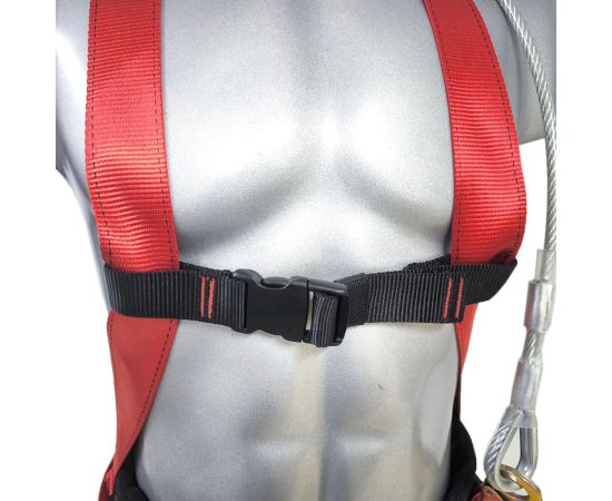 Пояс предохранительный лямочный ПП2-03Б (со стропом металлический канат кольцо-малый карабин), Размер: размер 2 -- (750...1300 мм), фото 10