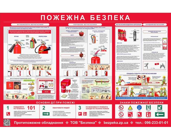 Стенд Пожарная Безопасность 1000х1500мм