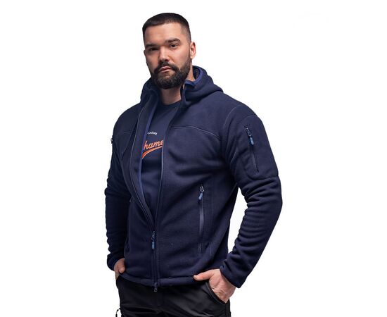 Мужская черная флисовая кофта с капюшоном Viking Navy, Цвет: темно-синий, Размер: 56-58 (XL), фото 2