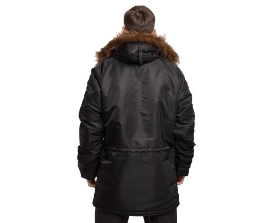 Черная зимняя куртка Аляска N-3B Black мужская удлиненная, Цвет: черный, Размер: 40-42 (XS), фото 7