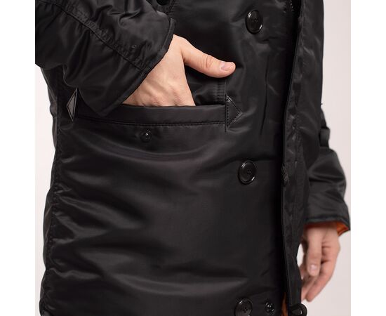 Черная зимняя куртка Аляска N-3B Black мужская удлиненная, Цвет: черный, Размер: 40-42 (XS), фото 10