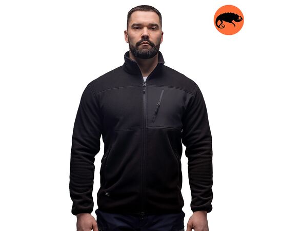 Демисезонная мужская кофта флисовая черная Stratus Black, Цвет: черный, Размер: 44-46 (S)